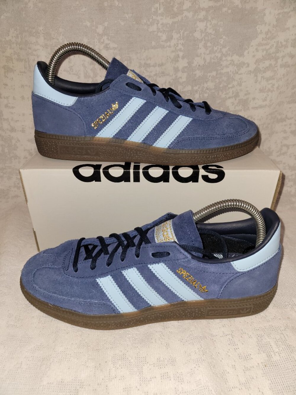 Adidas Handball Spezial Shoes Navy Blue Clear Sky Brown Gum BD7633 Mens Size 7.5